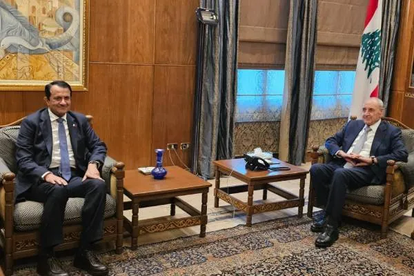 Lebanese Parliament Speaker Berri Meets with Qatari Ambassador Al Thani
