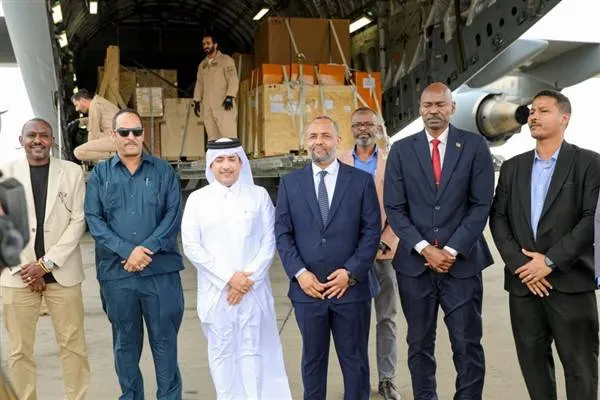 A Qatari plane carrying medical equipment to support Sudan’s Ministry of Health landed in Port Sudan