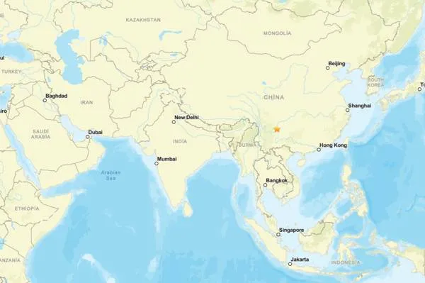 中国で地震発生