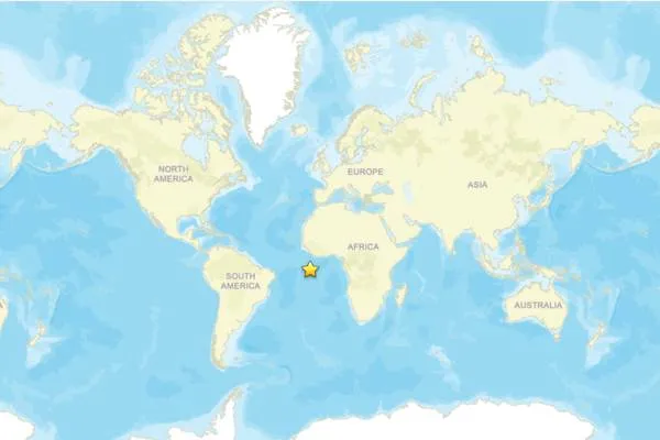 Terremoto sull'Isola di Ascensione
