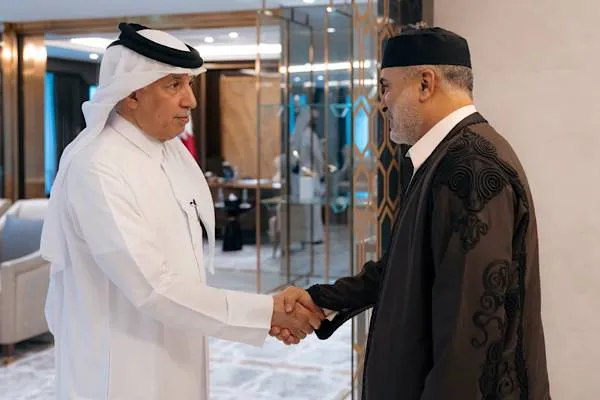 Qatar's Minister of State for Foreign Affairs bids farewell to Libyan ambassador