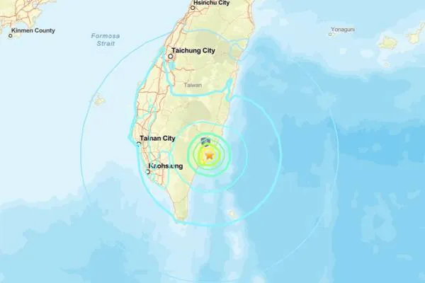 台湾で地震発生