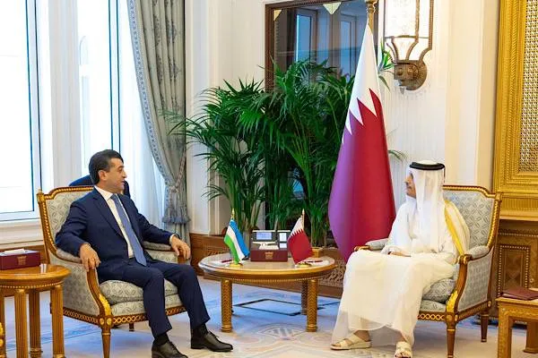 Al Thani meets Uzbekistan’s Foreign Minister Saidov